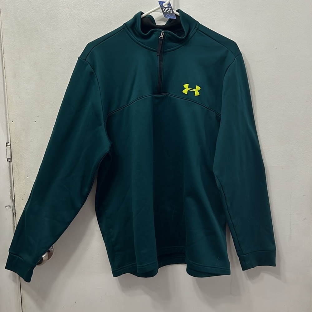 Under Armor teal & neon yellow jacket size Large
